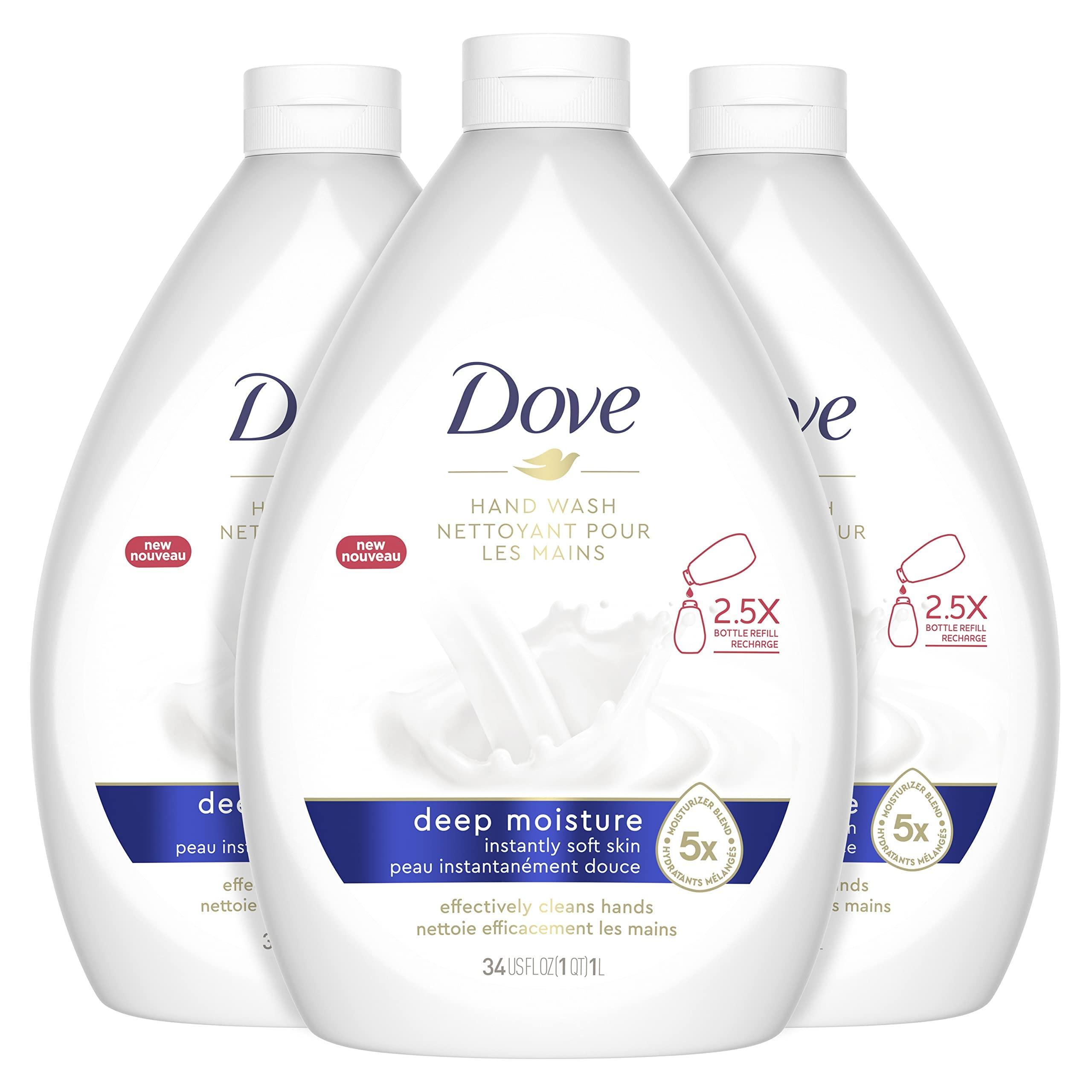 Dove Dove Advanced Care Hand Wash Deep Moisture Pack of 3 for Soft, Smooth Skin More Moisturizers & Body Wash with Pump Sensitive Skin Hypoallergenic, Paraben-Free, Sulfate-Free, Cruelty-Free