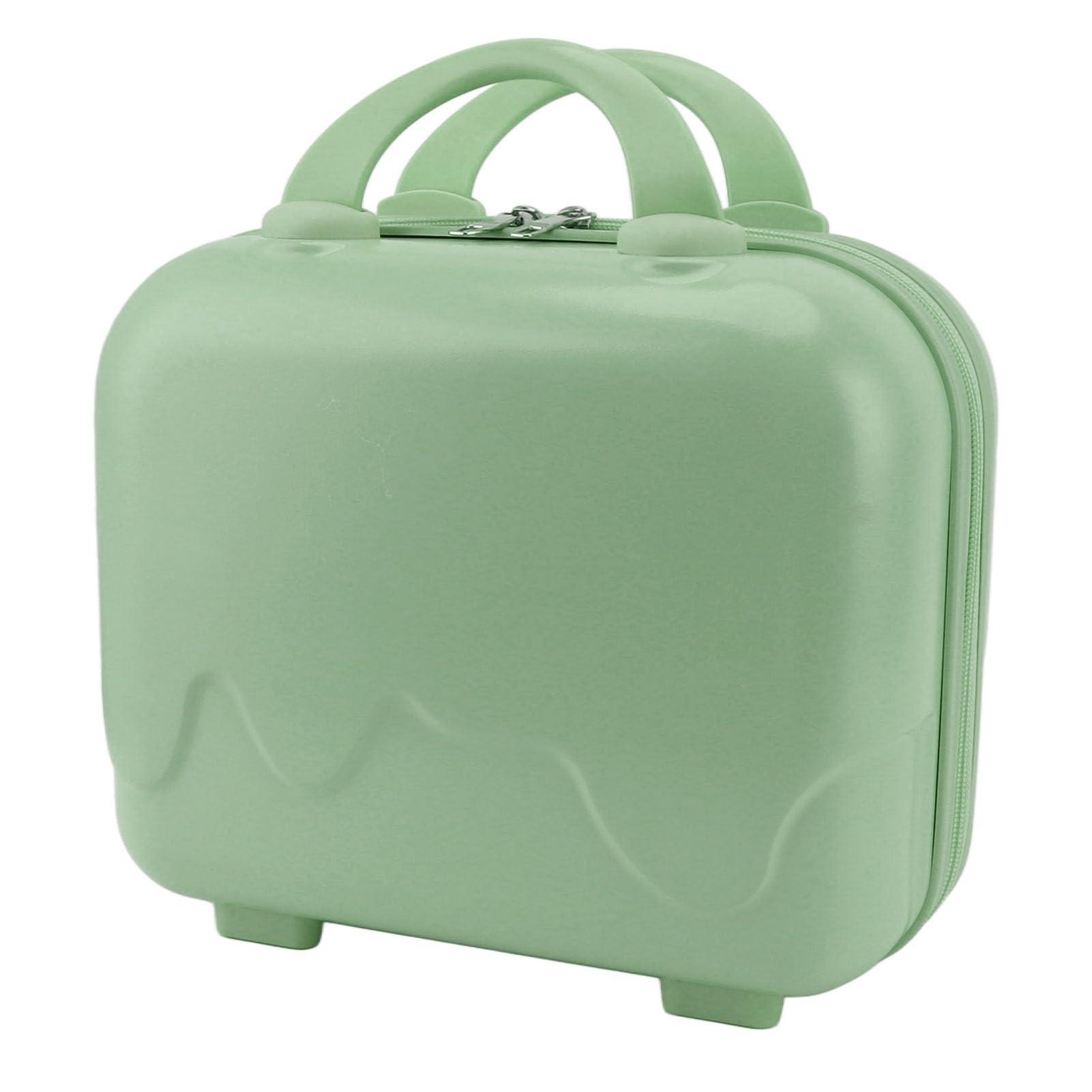 CHEOTIME CHEOTIME Cosmetic Bag, 14 Inch Large Capacity Cosmetic Case, Travel Toiletry Bag, Suitcase Design Retro Zipper Waterproof Suitable For Women Girls Travel(Matcha Green)