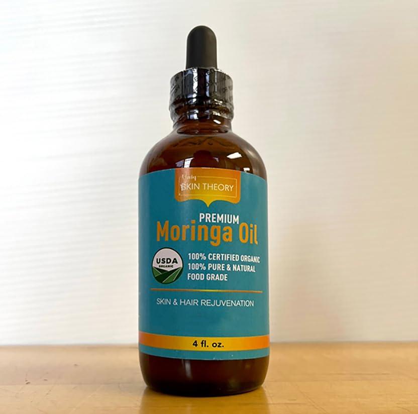 FFN Moringa Oil 4oz USDA Organic Food Grade, 100% Pure & Natural Cold Pressed Moringa Oleifera Seed Oil, Rejuvenate Your Skin & Hair, Combat Acne and Dark Spots, Massage Oil
