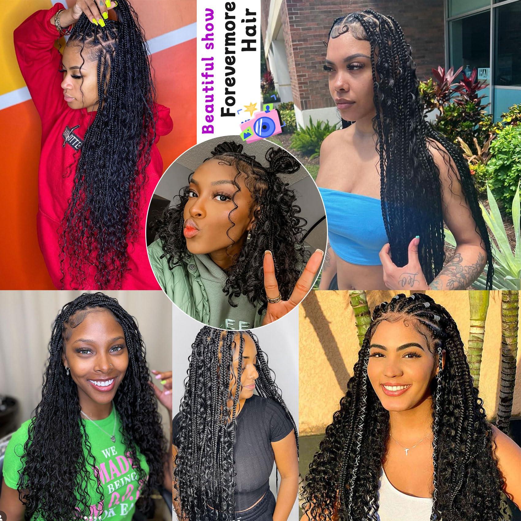 Forevermore Human Braiding Hair Deep Wave Bulk Human Hair For Braiding No Weft Wet And Wavy Human Hair Braiding Hair Extensions For Boho Braids 2 Bundles Per Pack 100g (22inch, Natural Black)