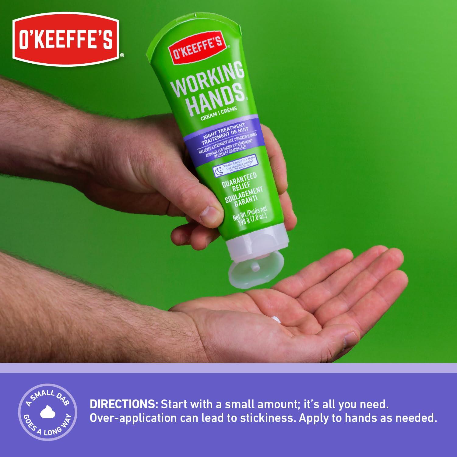 O'Keeffe's O'Keeffe's Working Hands Night Treatment Hand Cream, 7 oz Tube, (Pack of 2)