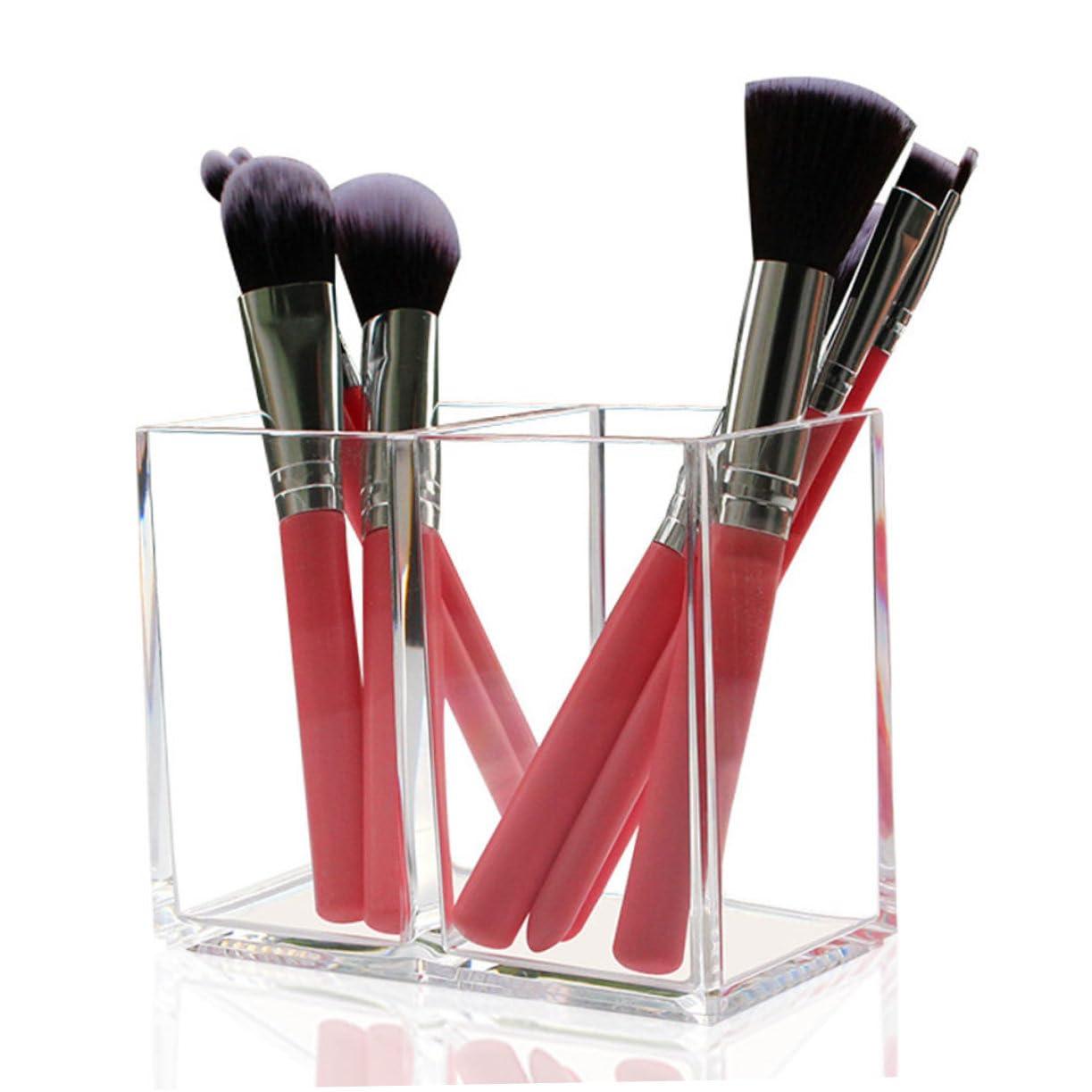 Angoily Angoily Elegant Acrylic Brush Holders Pen Organizers 2pcs Makeup Brush Storage Buckets for Women