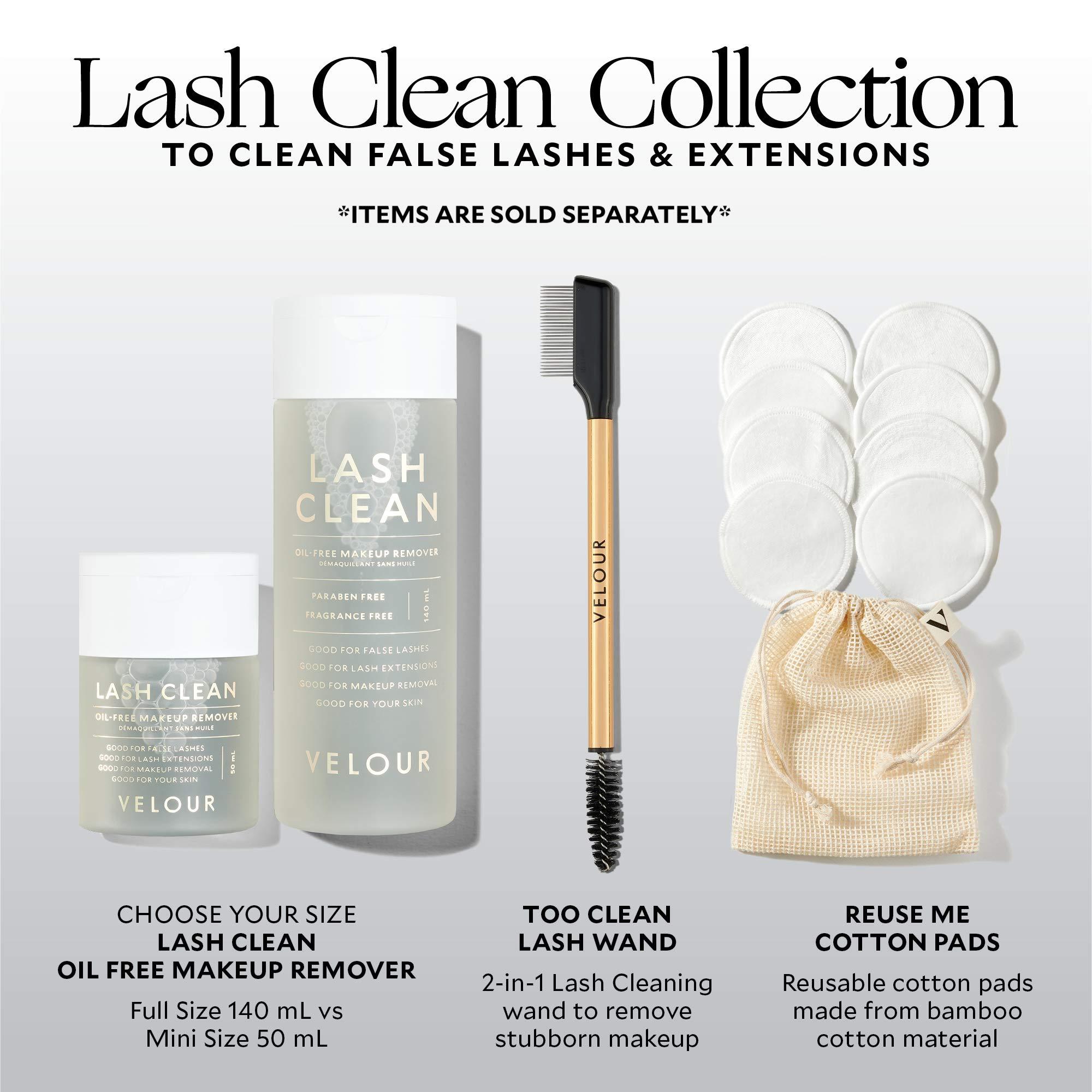 Velour Lashes Velour Too Clean Lash Wand, 2 in 1 Eyelash Cleansing Brush for False Lashes and Eyelash Extensions, Brow and Lash Brush