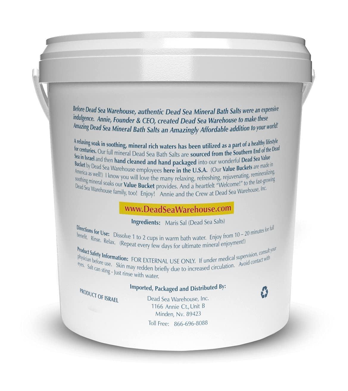 Dead Sea Warehouse Dead Sea Warehouse-Amazing Minerals Dead Sea Bath Salts,100% Full Mineral Therapeutic Bath Salts, Detoxifying & Moisturizing, Exfoliating for Dry Skin, Unscented(5 lbs)