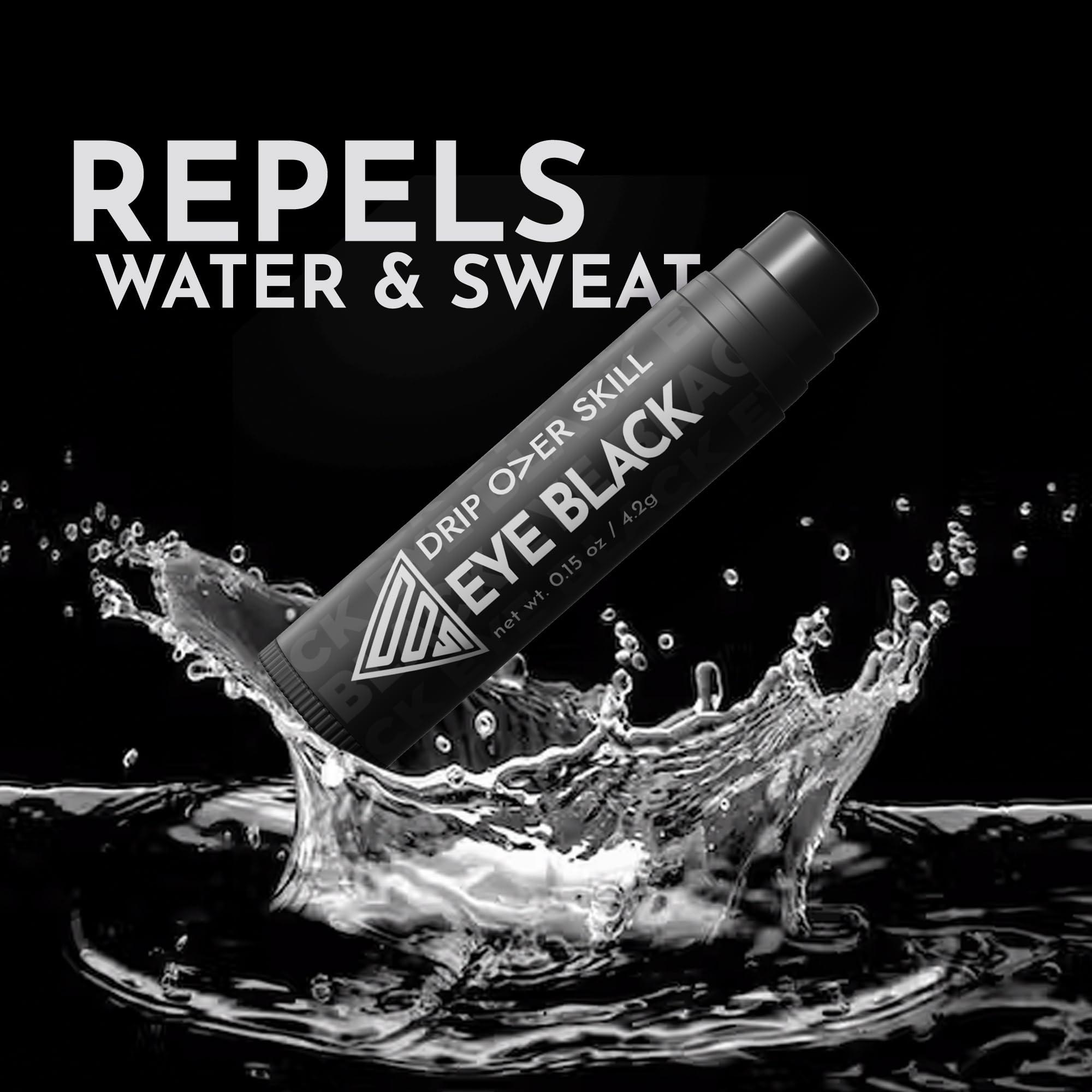 Drip Over Skill D.R.I.P Over Skill Sports Eye Black Stick, Face Paint for Baseball, Softball, Lacrosse, Football, Soccer, Hockey, Natural Ingredients, Hypoallergenic & Dermatologist Tested,1 Pack w/Keychain Sleeve