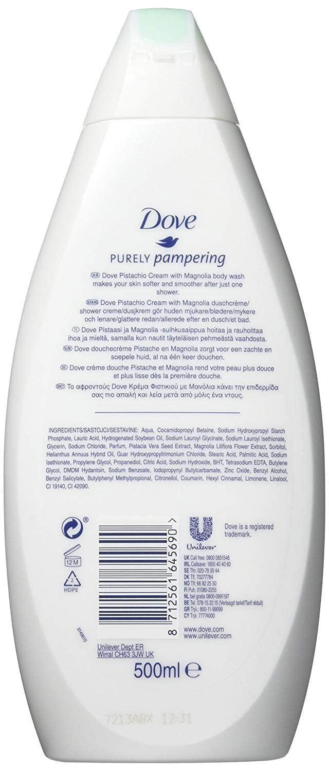 Dove Dove, Body Wash, Pistachio Magnolia - 500ml pack of 4t,Moisturizing