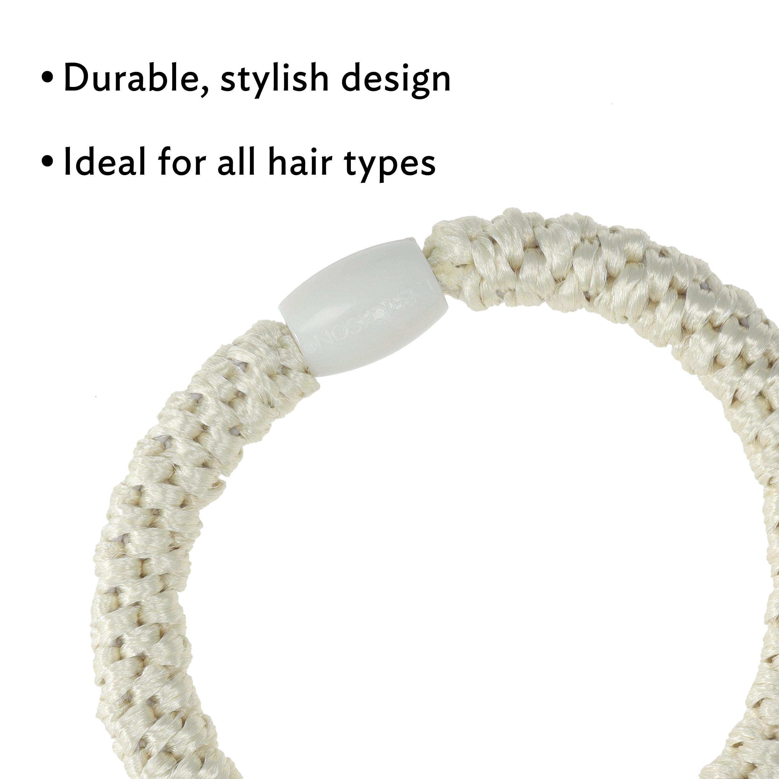 L. Erickson L. Erickson Grab & Go Pony Tube - Pixie Purple and Beige Mix - 15 Pack Ponytail Holder Hair Ties