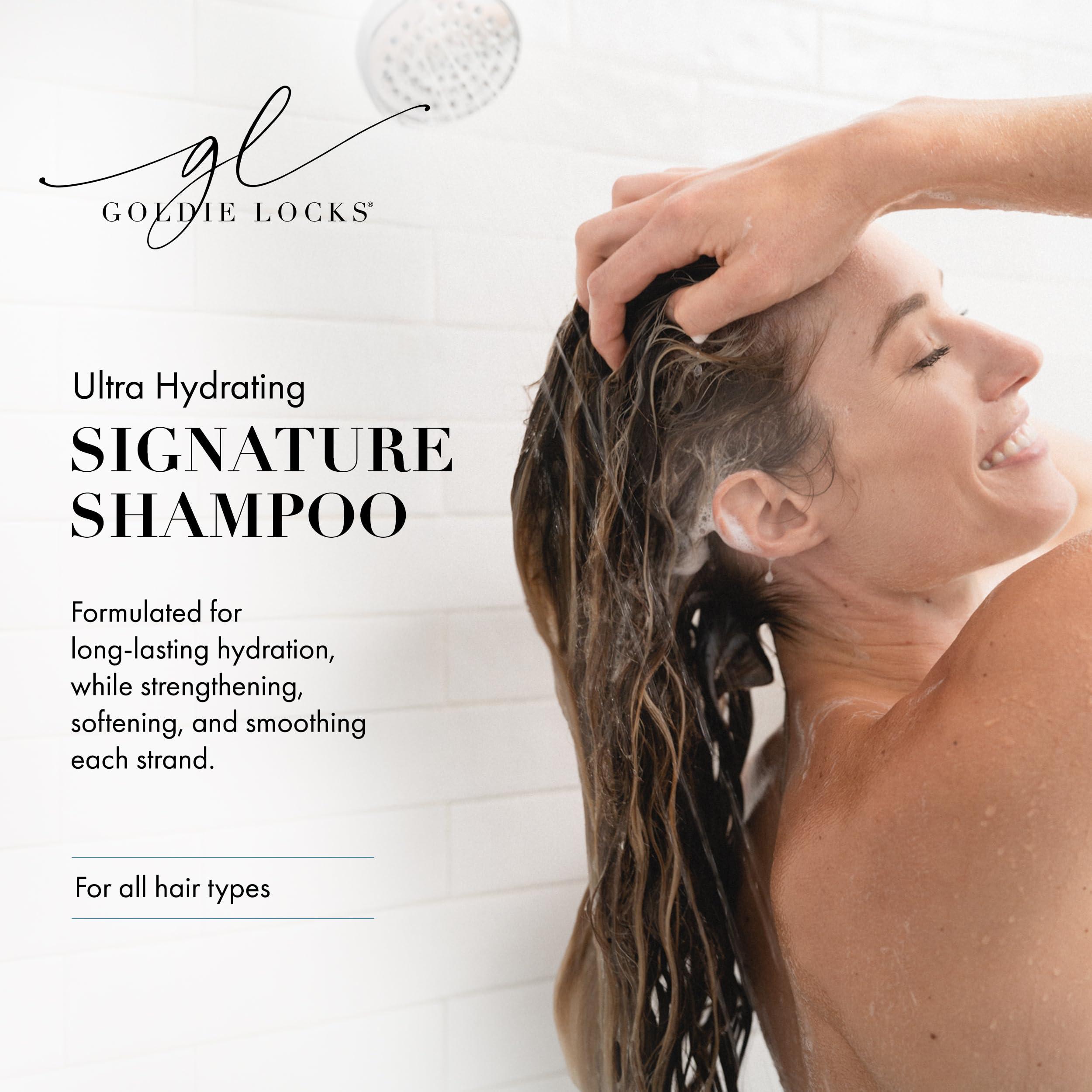 Goldie Locks Goldie Locks Ultra Hydrating Signature Shampoo, Safe for Hair Extensions & Colored Hair, Maintains Texture & Shine, Encourages Healthy Hair Growth, Protein-Free, Sulfate-Free, Moisturizing, 33.8 Fl Oz