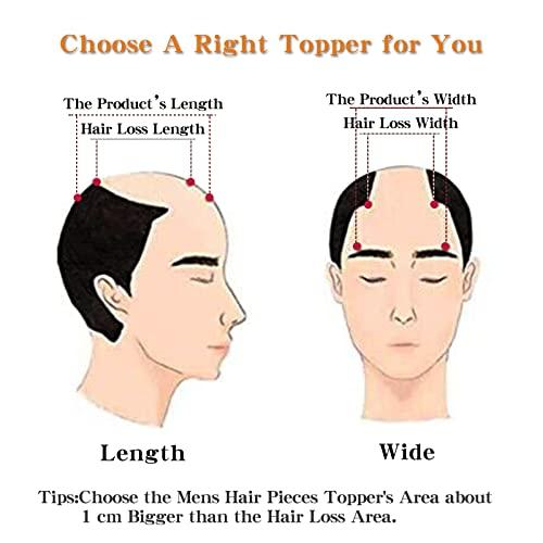 Askuang Askuang Hair Toupee for Men Clip in Crown Topper Hair Extensions Mens Hair Piece for Hairline Loss Covering White Loss Hair Toupee Wig Short Hair Toppers for Men Natural Black