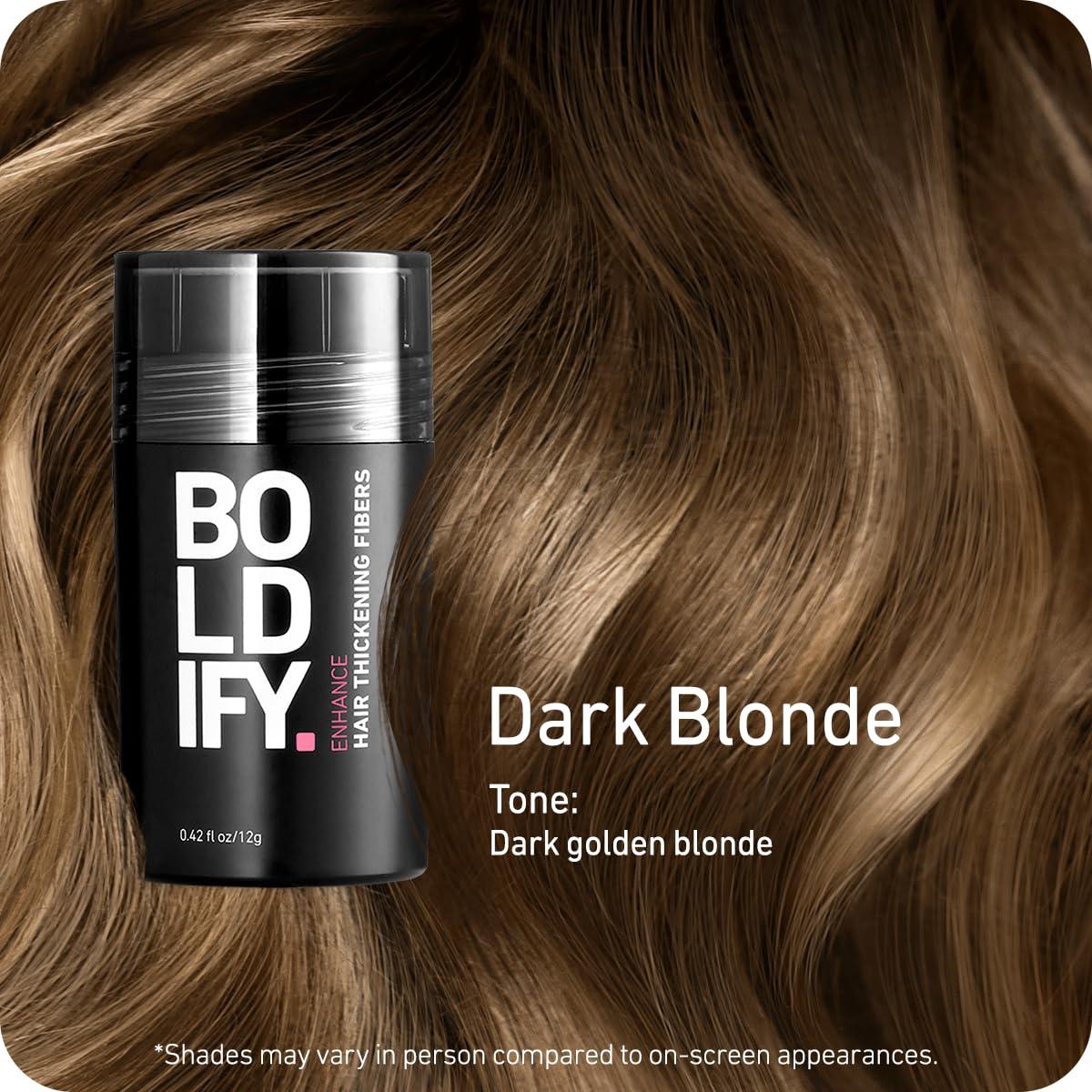 Boldify BOLDIFY Hair Fibers (12g) - Fill In Thinning and Fine Hair for an Instantly Fuller, Thicker Look - 14 Shades for Women & Men - Dark Blonde