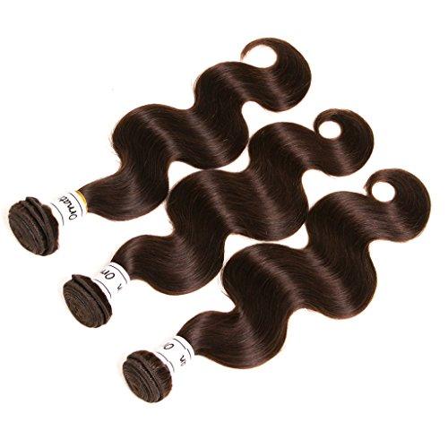 Ornate Hair Dark Brown Bundles Human Hair 3 Bundles Brazilian Body Wave Hair Extension Virgin Hair 100% Human Hair Double Weft Weave Bundles Dark Brown Color #2(14 16 18 Inch)……