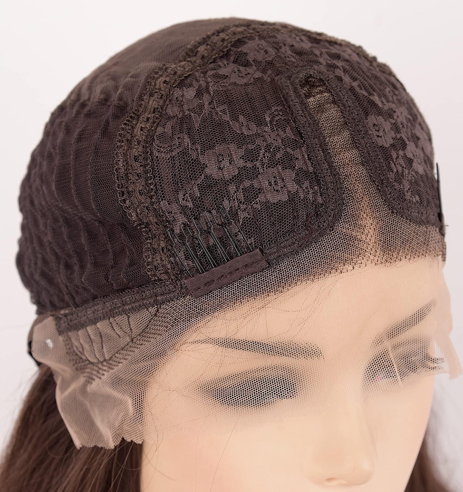 vedar vedar Ombre White Blonde Bob Wigs, Synthetic Hair Short Blonde Lace Front Wig with Highlight, Short Bob Wigs for Women, 12 inch VEDAR-096