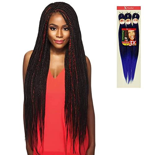 Outre Braids Outre Synthetic Hair Braids X-Pression Kanekalon 3X Pre Stretched Braid 52" (3-Pack, MIVIB)