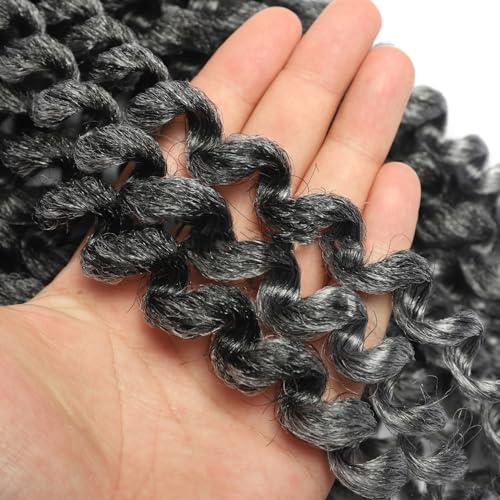 Svolna 3Packs 2X Ringlet Wand Curl 12 Inch Jamaican Bounce Crochet Hair Synthetic Crochet Braids Hair Extensions Crochet Braiding Hair 20 Roots (12Inch (Pack of 3), TGrey)