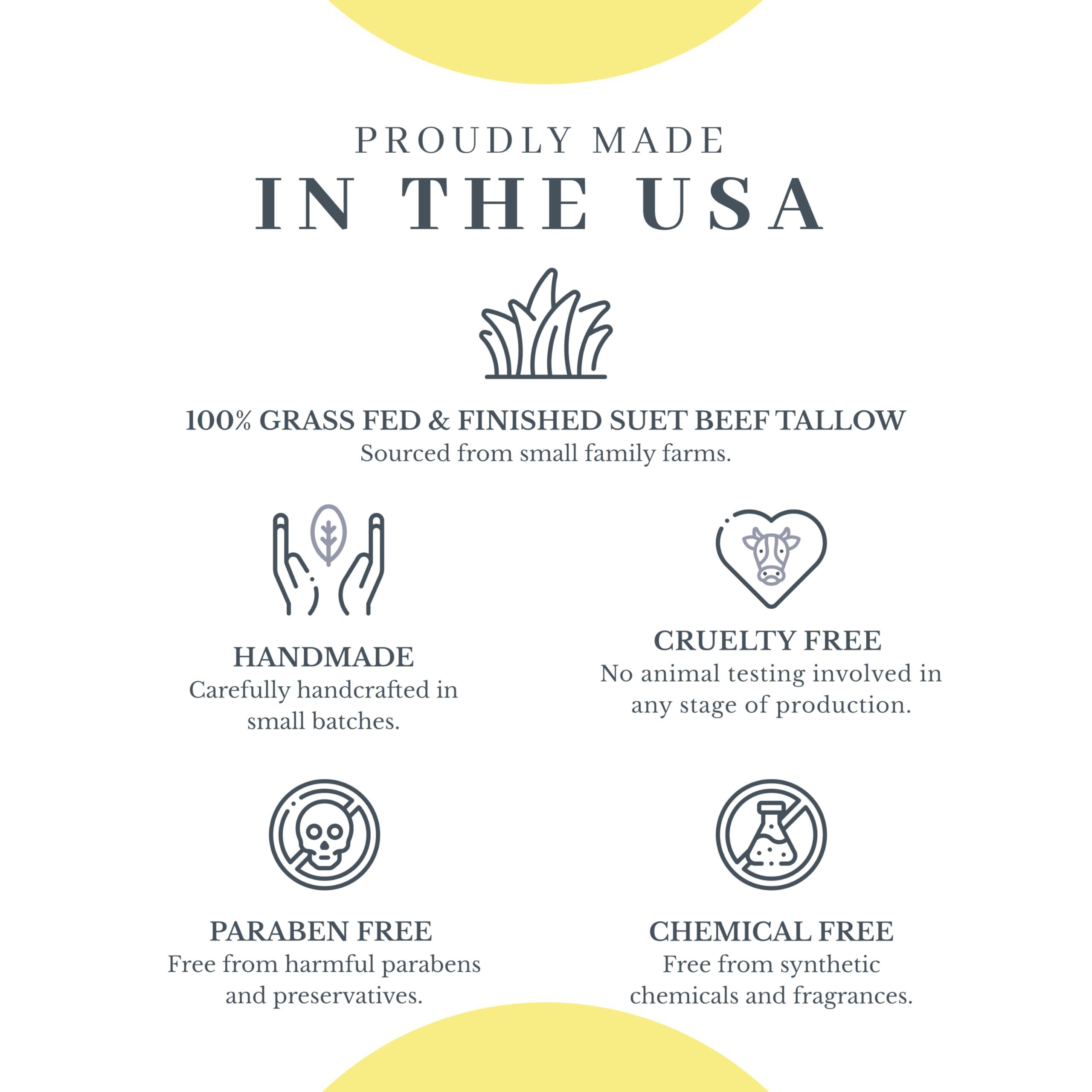The Vanman Company Vanman\'s Tallow and Honey Balm With No Added Scent - Beef Tallow Face Moisturizer with Grass-Fed/Finished Beef Tallow for Skin, Organic Raw Honey and Beeswax, Cold Pressed Olive Oil - 2 oz
