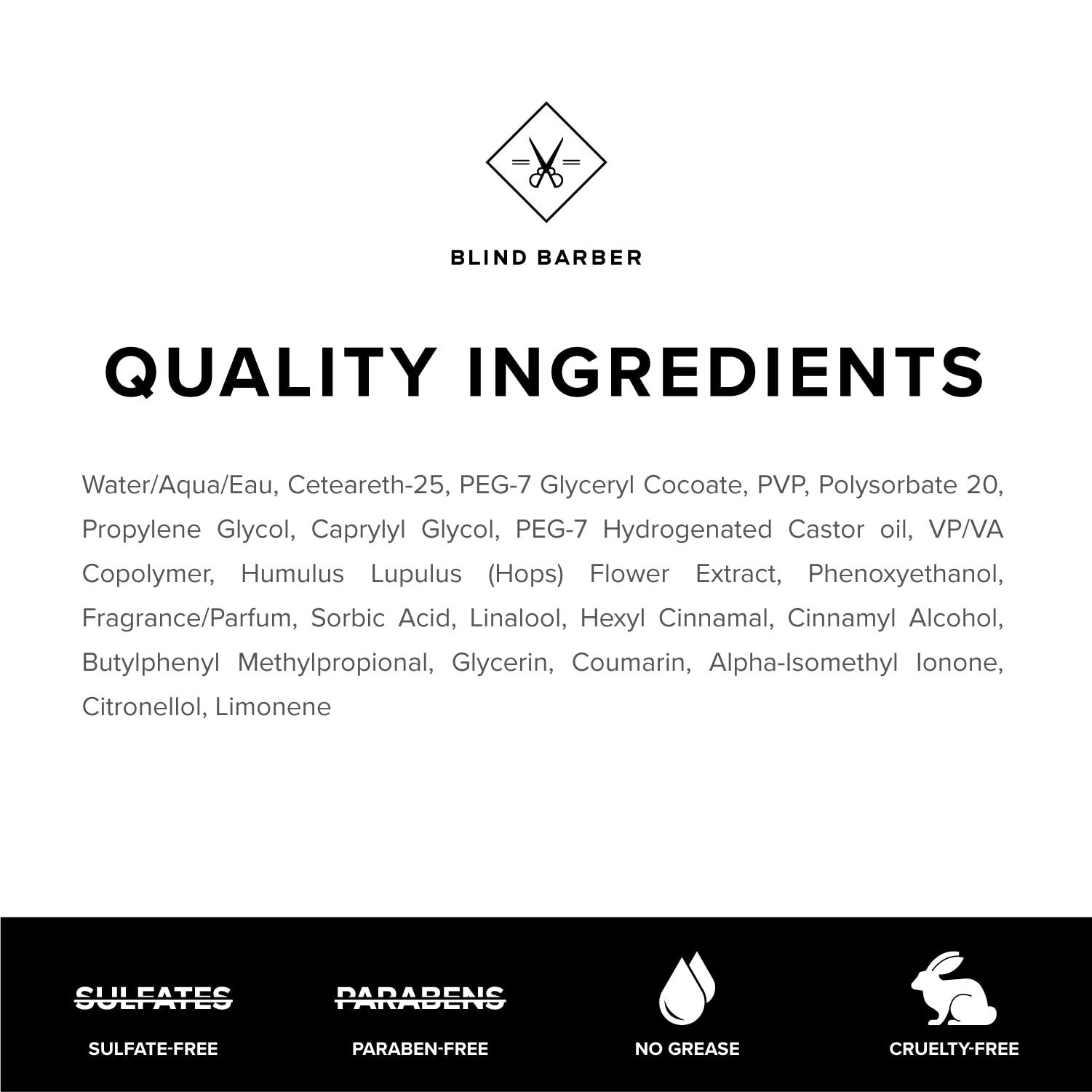 Blind Barber Blind Barber 101 Proof Classic Hair Pomade for Men - Malleable Water Based Pomade, Strong Hold & High Shine - Easy to Use Mens Hair Product for Everyday Styling - (2.5 Oz)