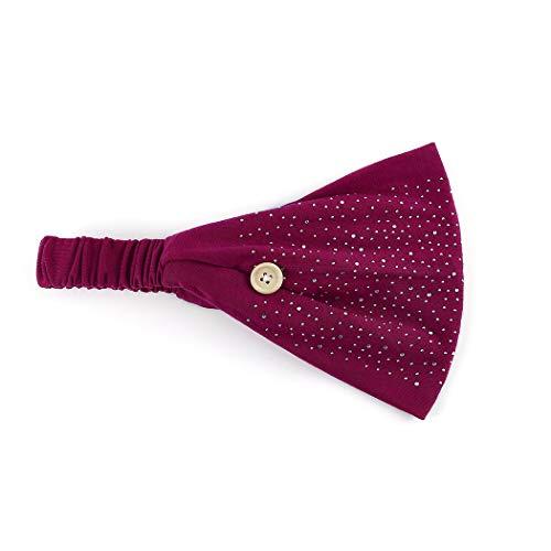 Bohend Bohend Boho Button Headband Wide Stretchy Daily Use Knotted Headwear Sport Athletic Yoga Gym Rhinestone Crystal Hair Accessories for Women and Girls(3pcs) (G)