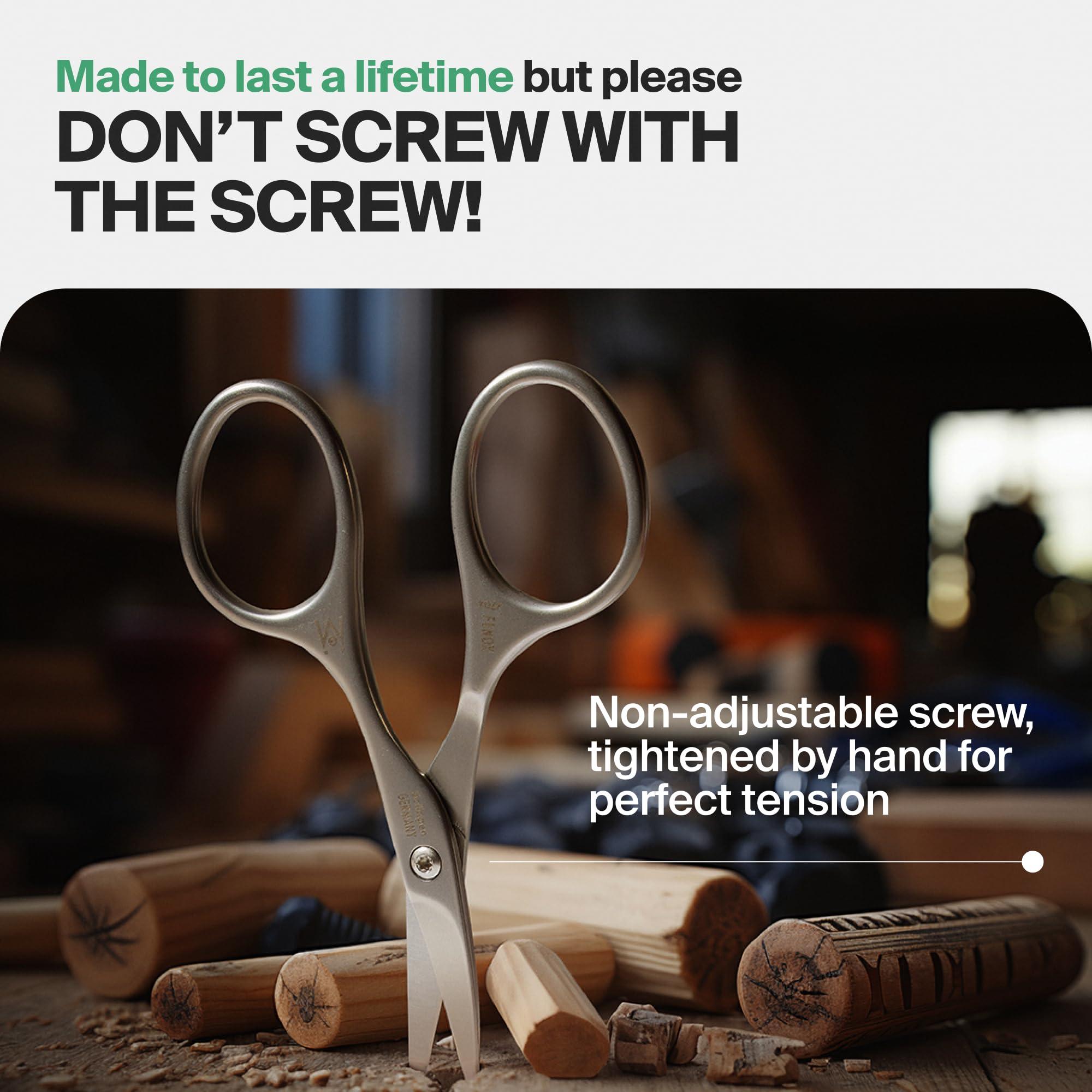 GERmanikure GERMANIKURE Nail and Cuticle Scissors - FINOX Stainless Steel Professional nail scissors for nail tips - nail scissors curved Manicure Tools in Leather Case - Ethically Made in Solingen Germany - 4702