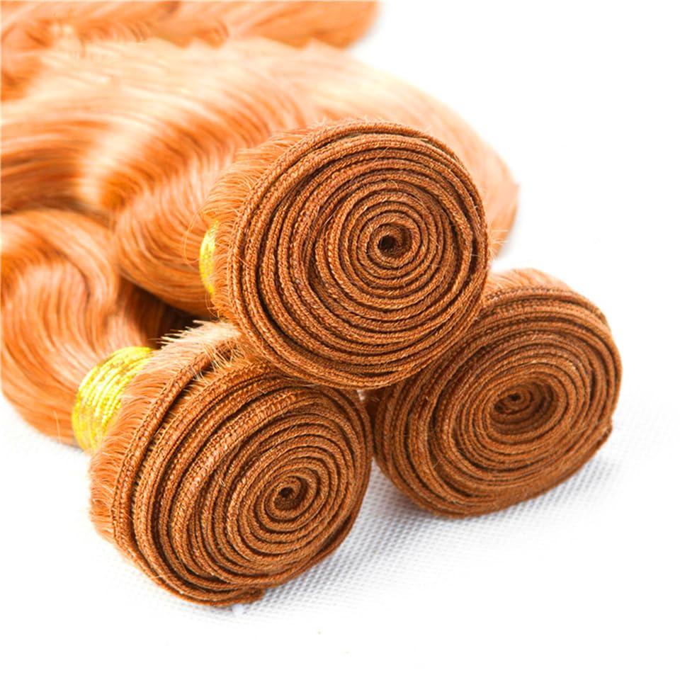 WuvuSnm Ginger Human Hair Bundles #350 Body Wave Bundles Burnt Orange Human Hair Bundles 12 14 16 Inch Ginger Body Wave Bundles for Women
