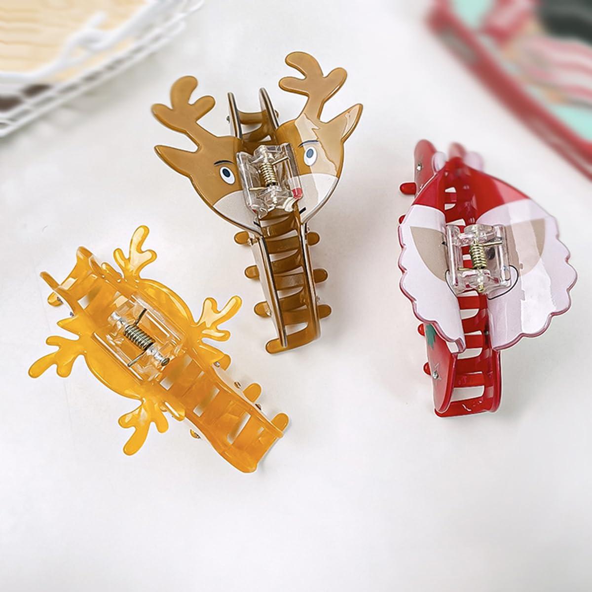 OMG Decor Christmas Volcano Hair Clips,Acrylic Hair Clips,Small Claw Clips for Girl,Hair Accessories