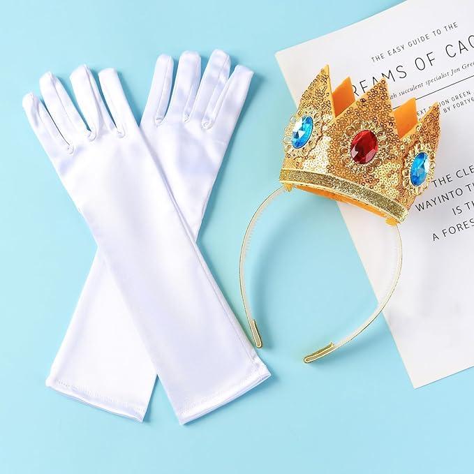 hashiny hashiny 1Pcs Princess Peach Crown Headband and Necklace Set for Cosplay Party Halloween (BB)