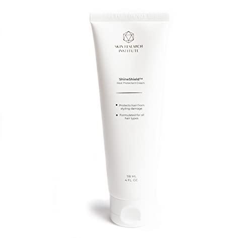 Skin Research Institute Shine Shield Strengthening Heat Protectant Cream - Protects up to 450°F from Straightener and Blow Dryer - Clinically Proven - Helps Prevent Damage and Frizz