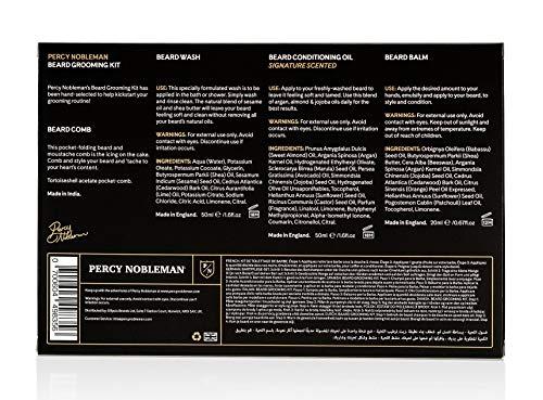 Percy Nobleman Percy Nobleman Beard Grooming Kit. Signature Scented Beard Oil 50ml. Beard Wash 50ml. Beard Balm 20ml. Beard Comb.