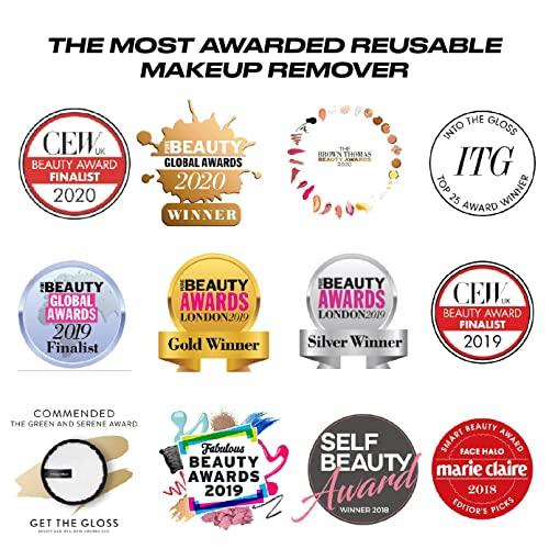 FACE HALO Face Halo X | Precision Makeup Remover Wipes and Wash Bag Remove Makeup with Just Water, Reusable Microfiber Makeup Touch-Up Mini Towel Erases Makeup in Hard To Reach and Sensitive Areas (4-Pack)