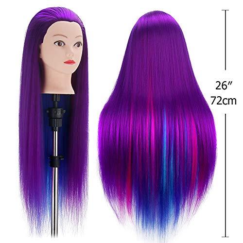 TopDirect Mannequin Head with Hair, TopDirect 26\" Training Head Hair Mannequin Manikin Head Cosmetology Doll Head Practice Styling Hairdressing Training Braiding Heads with Clamp Holder and Tool Set