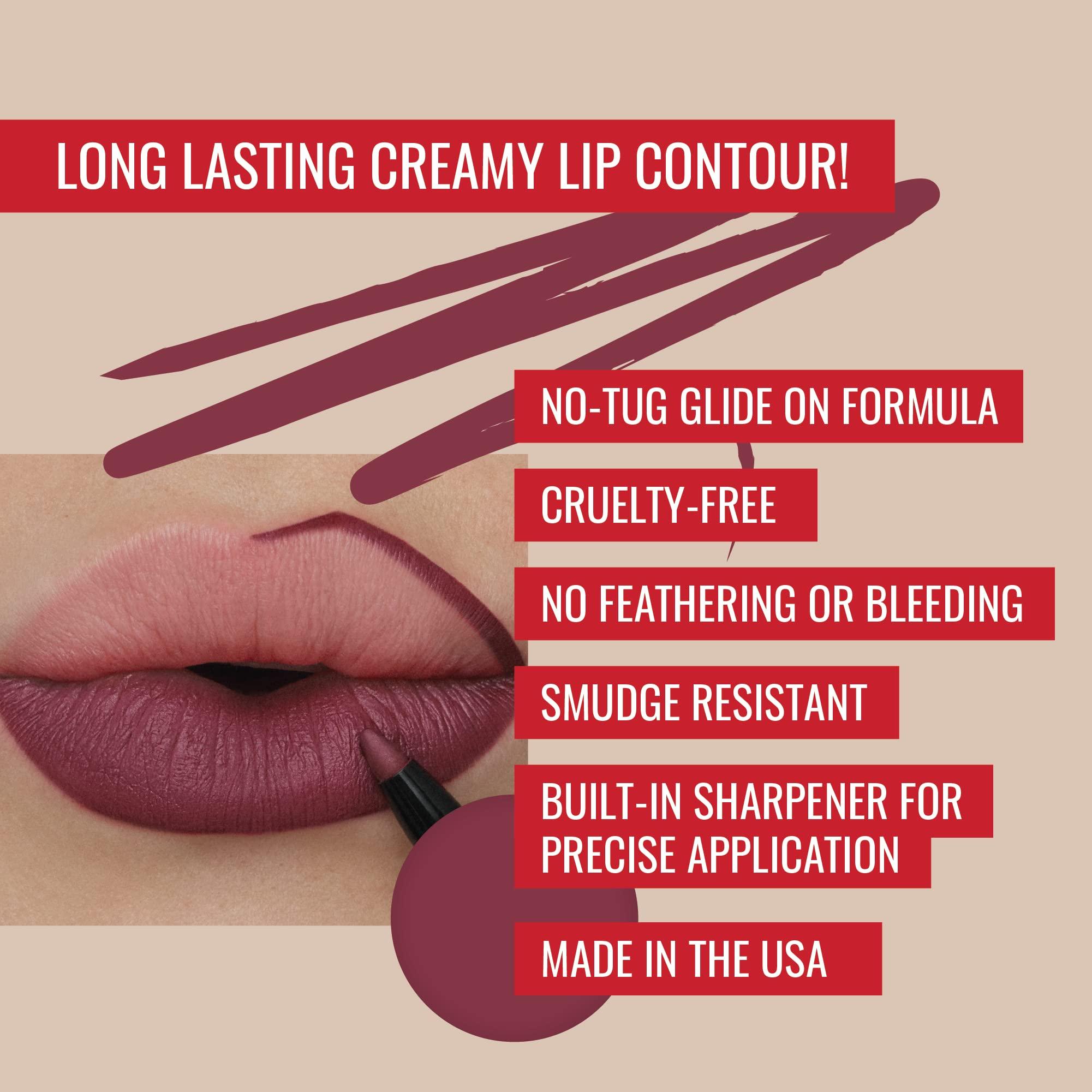 Runway Rogue Runway Rogue Designer Liner Lip Pencil, Matte Muted-Plum Lip-Liner Pencil and Lip-Liner Sharpener, Start the Show