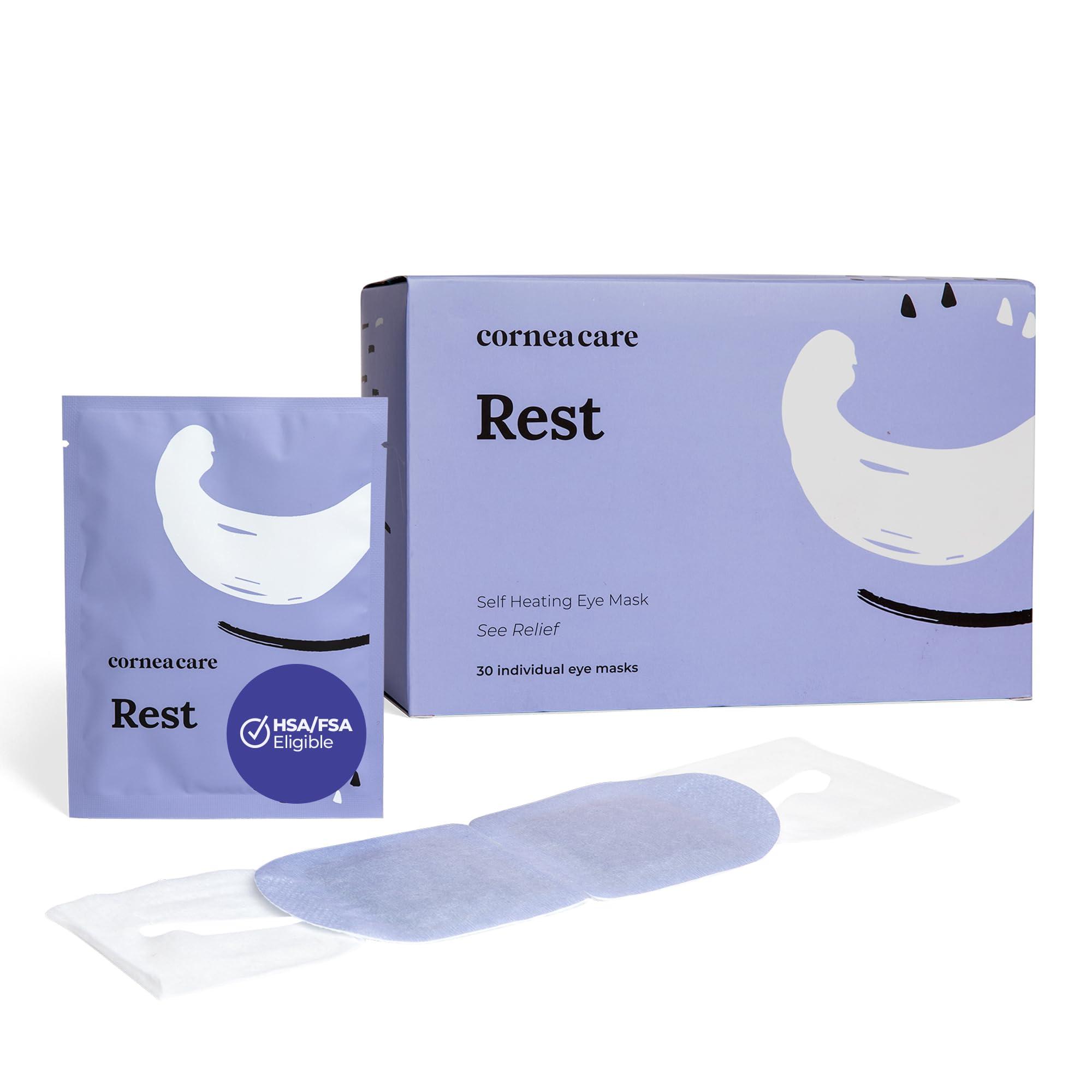 CorneaCare CorneaCare Rest: Self Heating Warm Compress for Dry Eyes | Heated Eye Mask for Fast Relief | No Microwave or Washcloth Needed | Travel Ready | 30 Count | FSA & HSA Eligible