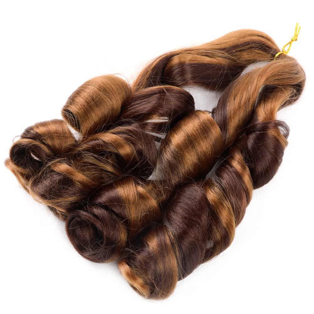 JVILO JVILO Loose Wave Spiral Curl Crochet Hair French Curl Braiding Hair 18Inchs 8Packs Synthetic Braids Ombre Pre Stretched Braiding Hair (18inch 8packs, P30/33)
