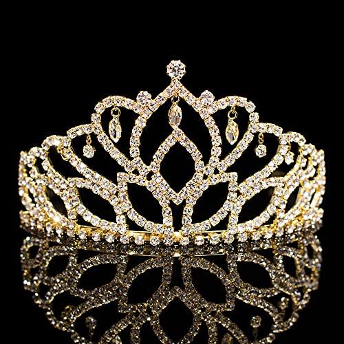 Anderson's Anderson's Gold Mirabella Tiara and Tiara Bag Set, Prom Tiaras, Homecoming Tiaras, Pageant Tiaras, Queen Or Princess Tiara For Prom, Homecoming, Pageant, Wedding, School Dance, Costume, Party, Event