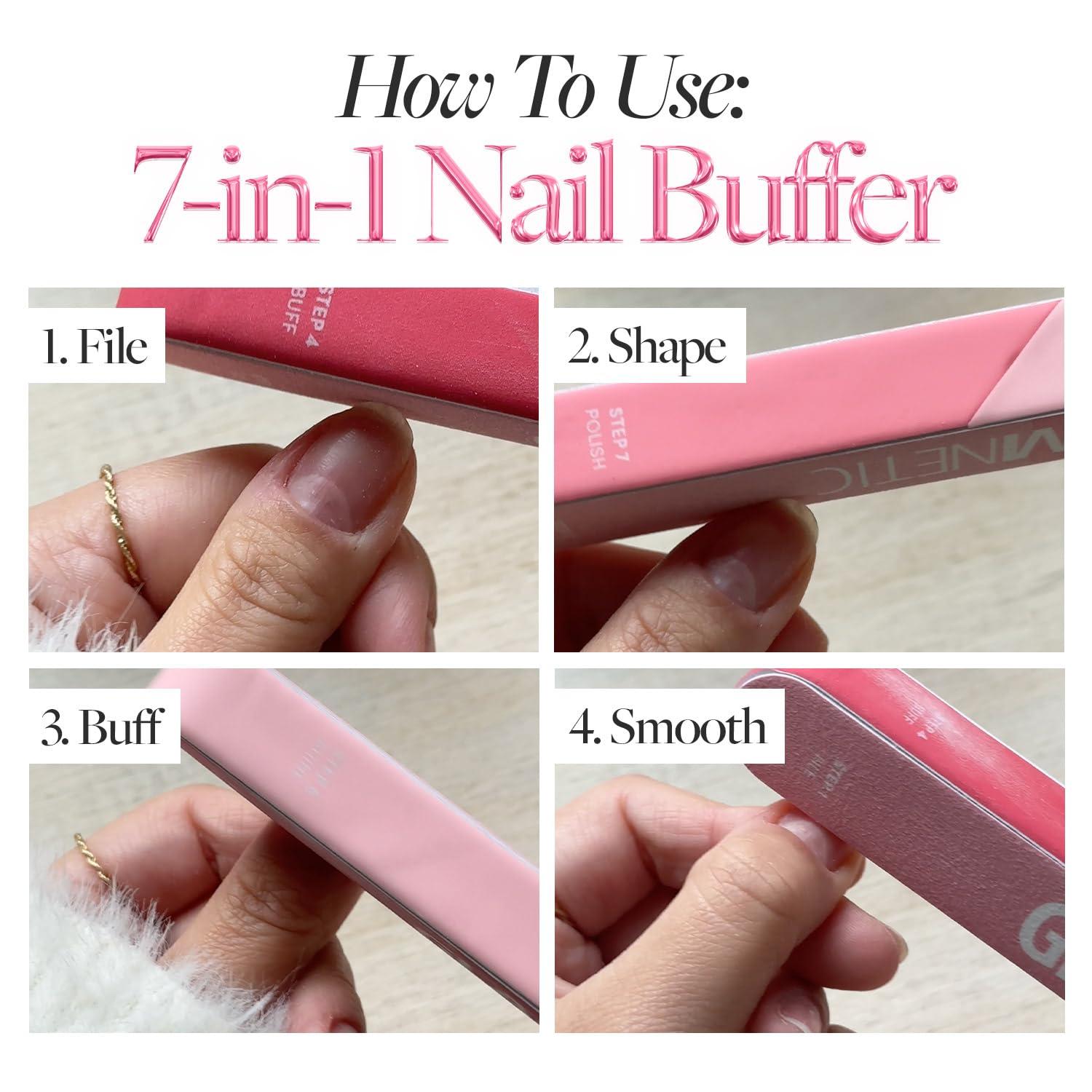 Glamnetic Glamnetic 7-in-1 Nail Buffer | All-in-One, 7 Step Nail Buffing Block for Filing, Shaping, Smoothing & Polishing | Lightweight & Easy to Use | EVA & Sandpaper Nail File Buffer