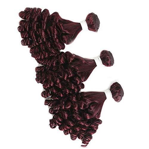 Tony beauty hair Tony Beauty Hair Wine Red Aunty Funmi Human Hair Bundles #99J Burgundy Funmi Curly Peruvian Virgin Hair Weaves Dark Wine Sprial Curly Human Hair Wefts Extensions Mixed Length (10 10 10)