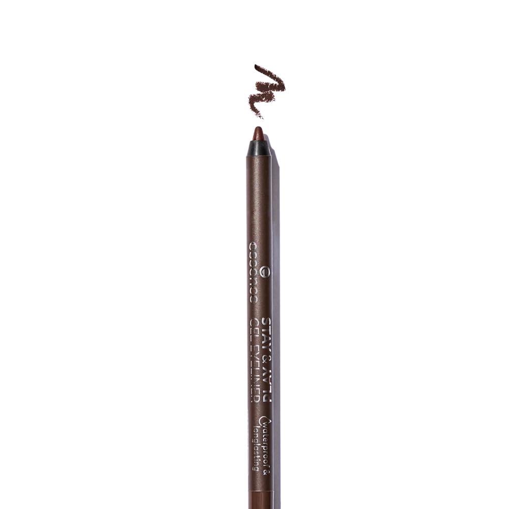 essence essence | Stay & Play Gel Eyeliner | Super Soft Gel-like Texture | Waterproof & Longlasting | Vegan & Cruelty Free (02 But First Espresso)