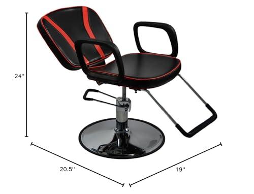 InkBed InkBed Black & Red All Purpose Hydraulic Lift Reclining Client Chair Piercing Tattoo Studio Equipment