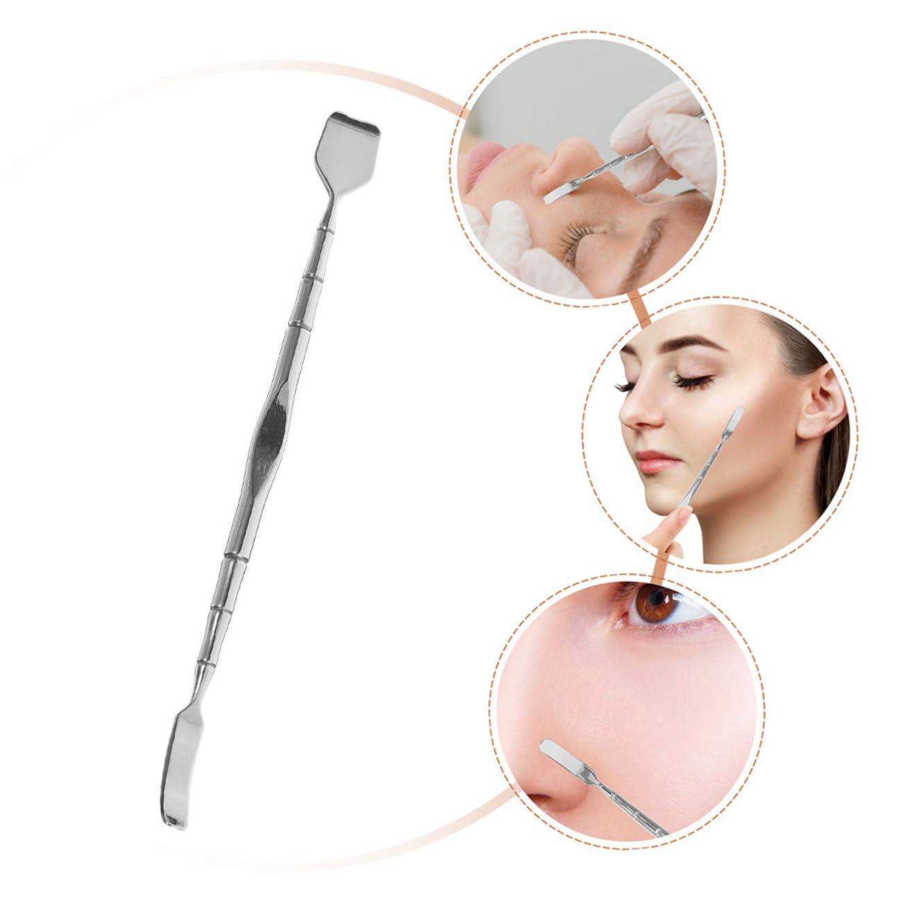 FOMIYES FOMIYES Blackhead Shovel Whitehead Cleaning Tool Blackhead Remover Pore Cleaner Kit Studs Skin Care Tools Squeegee Comedone Face Skin Care Tool Face Exfoliator Brush Stainless Steel Silver