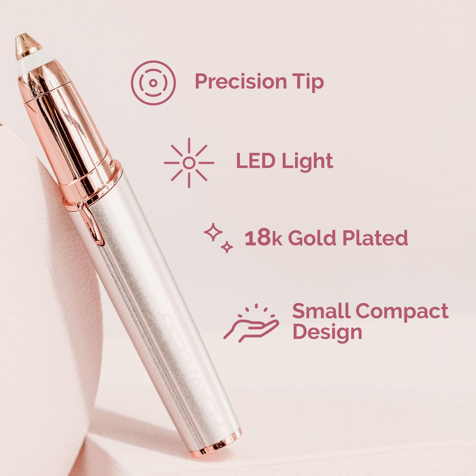 Finishing Touch Finishing Touch Flawless Brows Eyebrow Hair Remover Electric Razor for Women with LED Light for Instant and Painless Hair Removal (White)