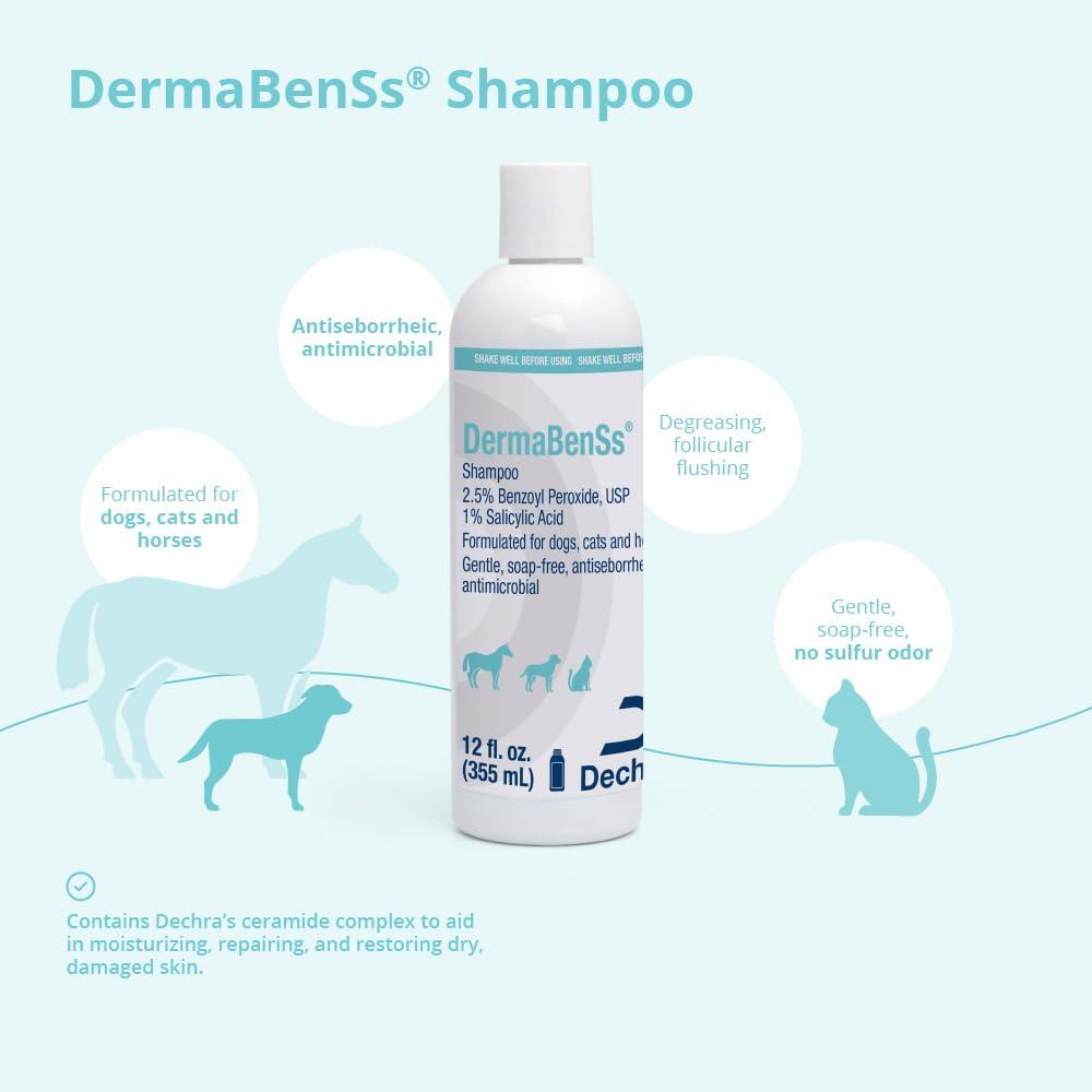 DermaBenSs DermaBenSs Shampoo for Dogs, Cats and Horses, 12 Ounce