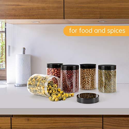 testyu testyu Plastic Jars with Lids, 8 OZ Wide Mouth Jars with Airtight Lids, Clear Empty Slime Containers with Lids, Multipurpose Storage Jars for Home Kitchen Food Arts Crafts Cosmetic Sample - 14 Pack