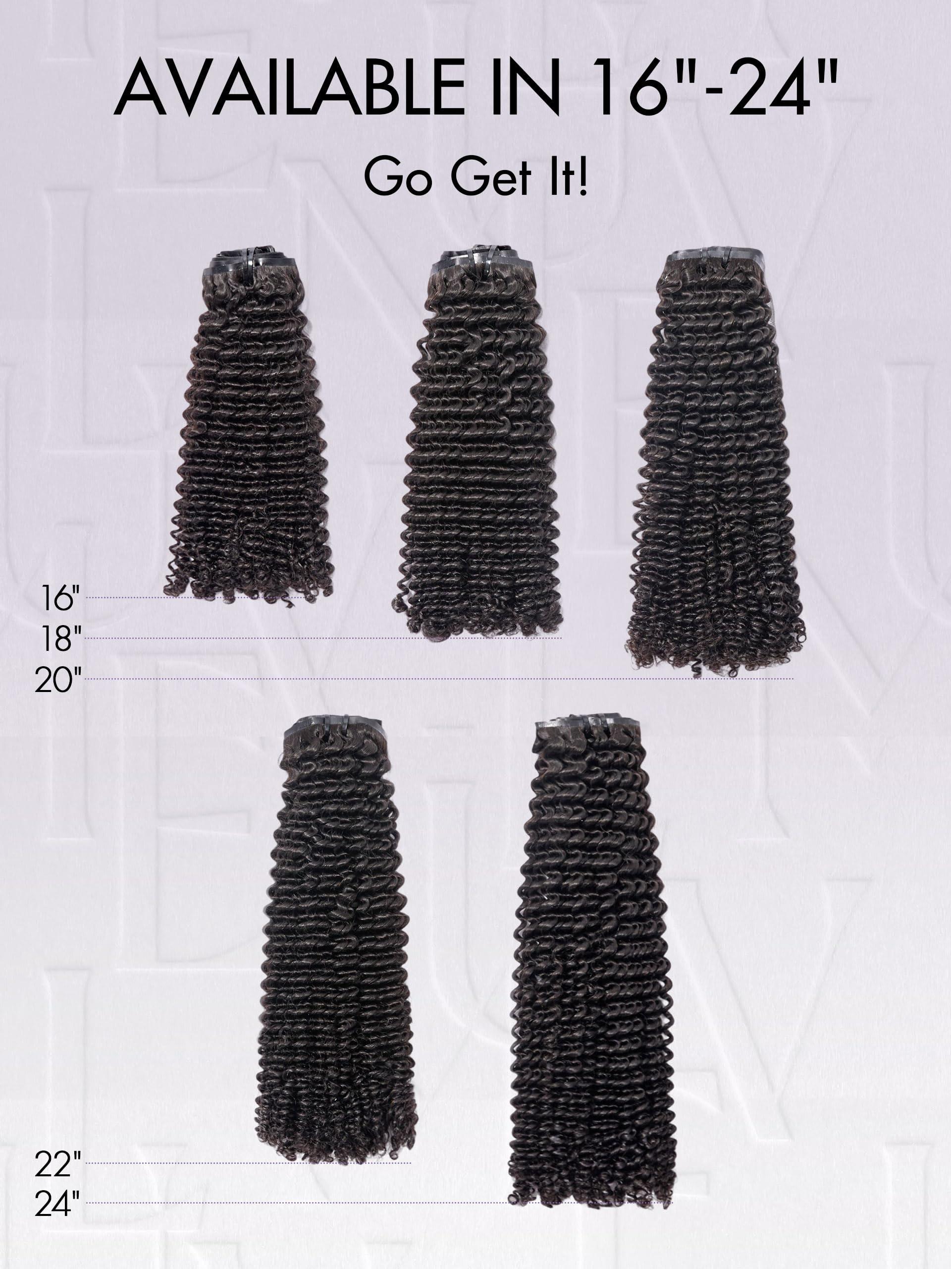 LUVME HAIR LUVME HAIR Curly Clip in Hair Extensions Fullness with 1 Pack, 16inch 135g 9pcs Natural Black Kinky Curly Human Hair Clip ins for Women