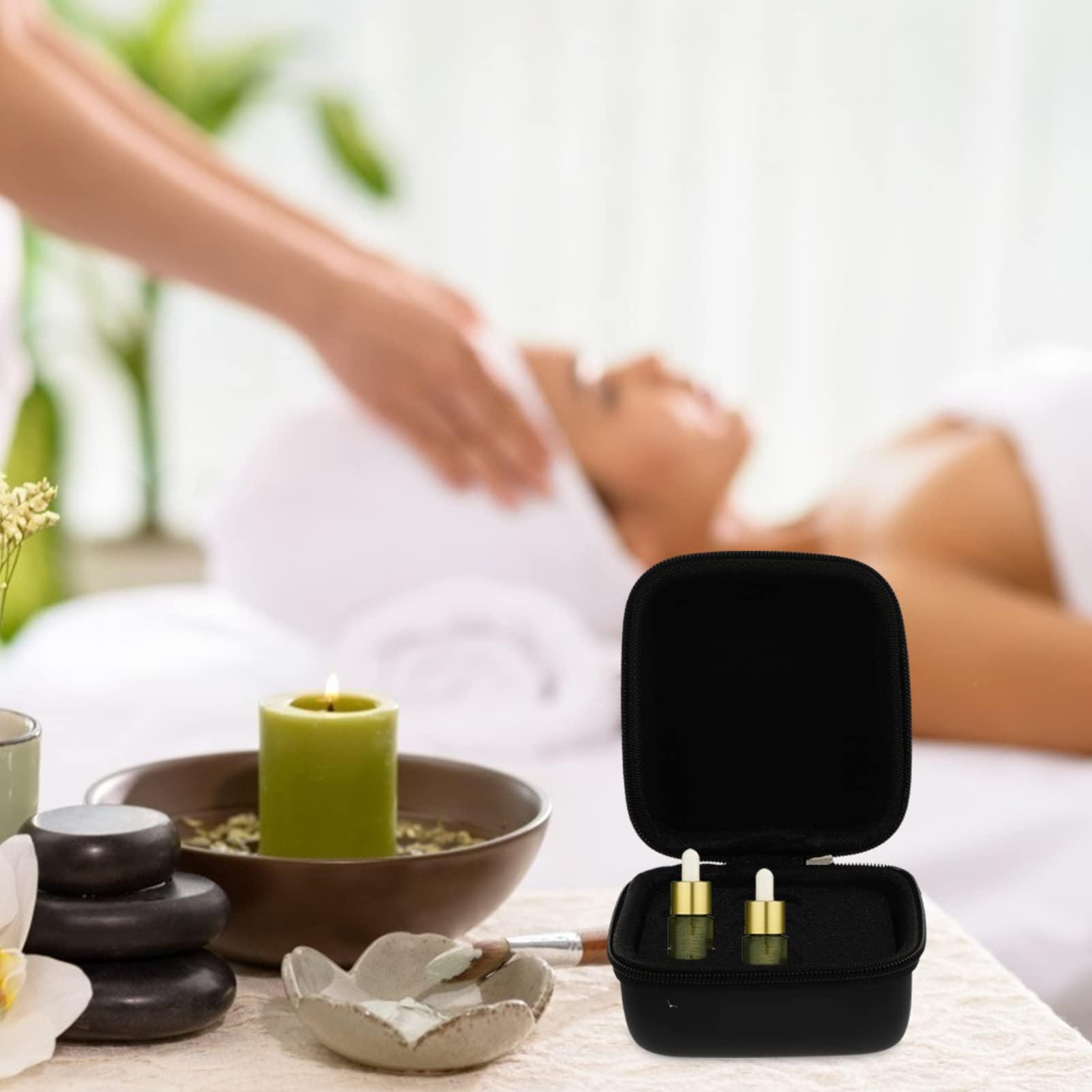 DOITOOL DOITOOL 6 Pcs Essential Oil Storage Box Peppermint Polish Essential Oil Bottle Holders Essential Oil Holder Essential Oil Storage Organizer Practical Essential Oil Bottle Bags Air Black Pu