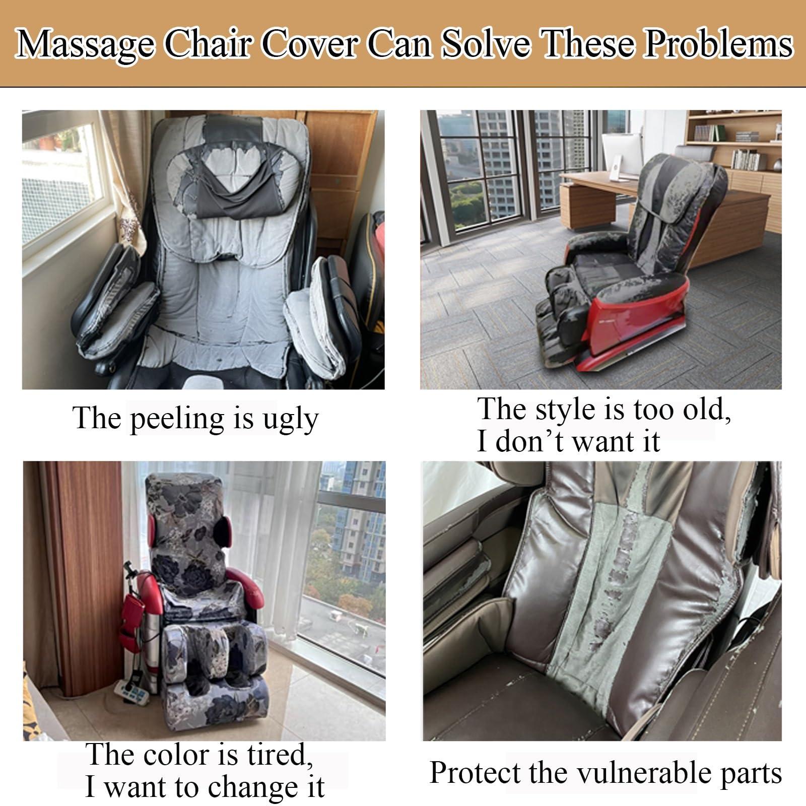 MKKBOB MKKBOB Full Body Shiatsu Massage Chair Cover,Massage Chair Covers Dust Protection Pet Protector Zero Gravity Chair Covers Fitted Massage Chair Recliner Slip Cover(Claret,Leg Foot Covers)