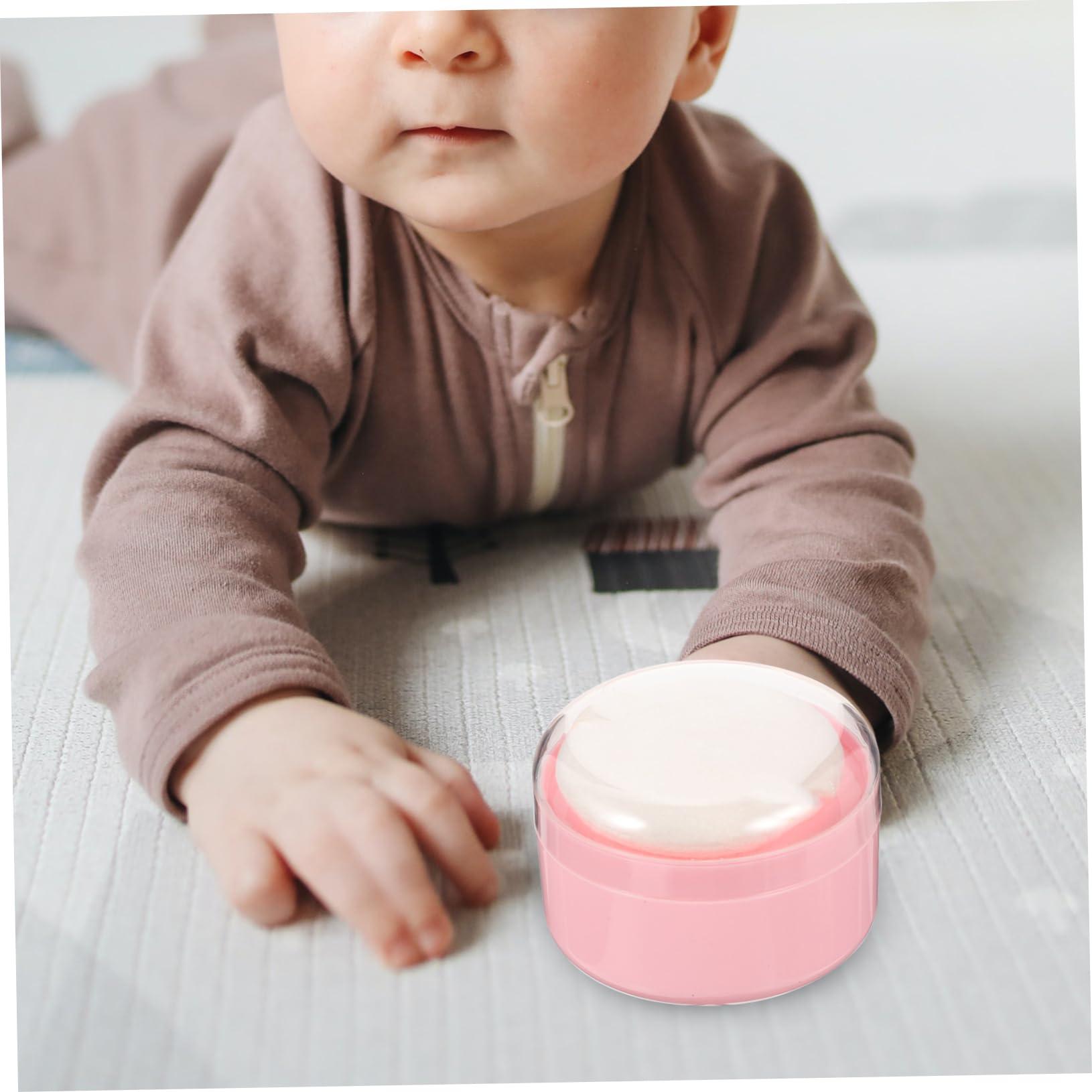 KOMBIUDA KOMBIUDA 2Pcs Loose Powder Puff Containers with Puffs Dusting Powder Boxes for Body Powder Travel-Friendly Cosmetic Puff for Home -go Use