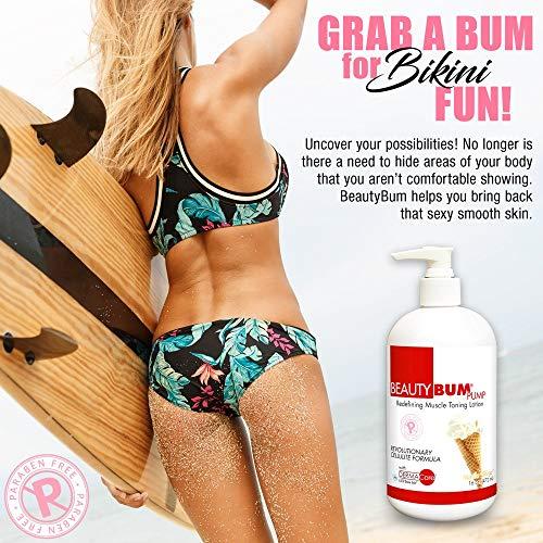 BeautyFit BeautyFit BeautyBum Pump Redefining Muscle Toning Lotion - Tightens Skin and Improves Appearance - Enhances Natural Elasticity and Firmness - Sculpt and Tone Problem Areas - Vanilla Shuga - 16 oz