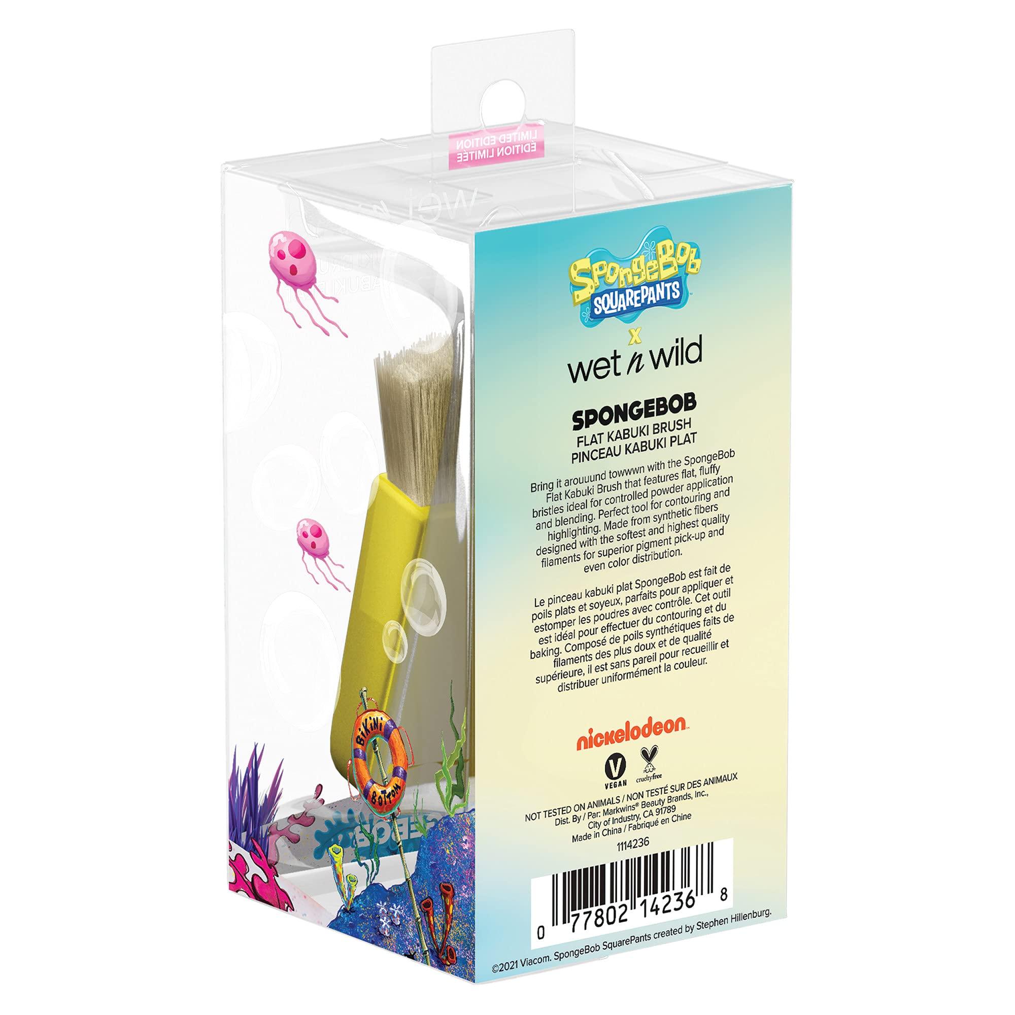 wet n wild Wet n Wild 1114236, Flat Kabuki Brush Squarepants Makeup Tools Flat Foundation + Highlighter Brush, SpongeBob