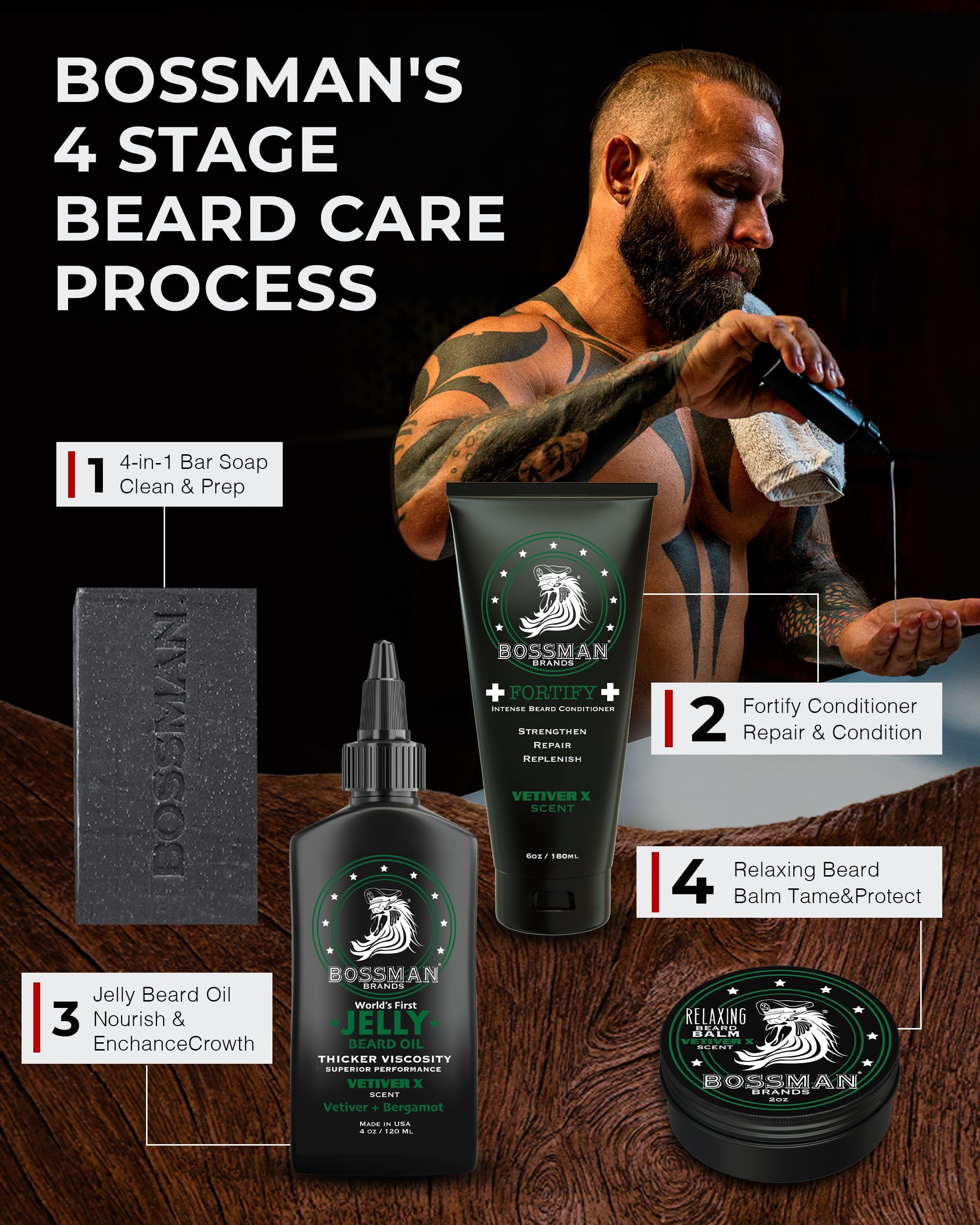 Bossman Bossman Beard Oil Jelly and Relaxing Beard Balm Combo- Vetiver X Scent