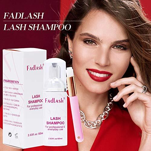 FADLASH Eyelash Extension Cleanser FADLASH Lash Shampoo 60ml with a brush Wash Foaming Eyelid Cleanser Gentle Formula For Sensitive Skin Professional Salon& Self Use