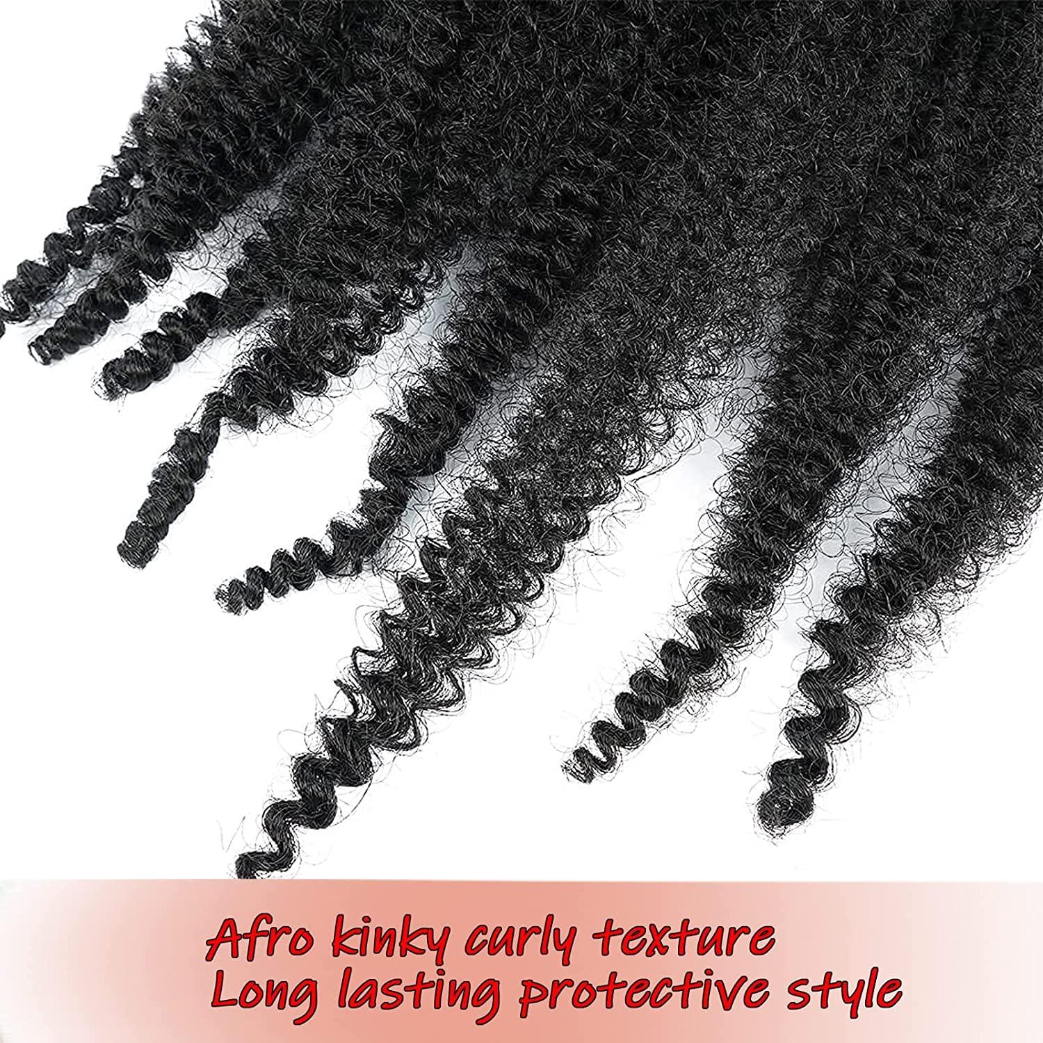IXIMII IXIMII 6 Packs #1B Springy Afro Twist Hair 12 Inch Pre-Separated Marely Twist Braiding Hair Soft Natural Black Crochet Spring Twist Synthetic Hair Extensions for Women